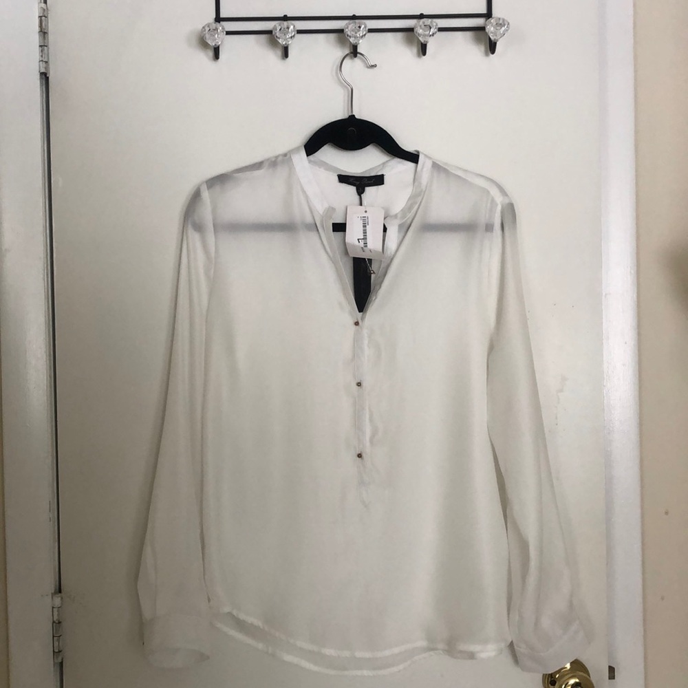 Honey Punch Women's Sheer White Top (Size Large)